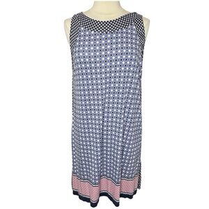 SOPHIE MAX Sleeveless A-line Mini Shift Dress Periwinkle & Pink, XL